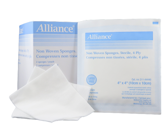 Image COMPRESSE 4 X 4" STERILE 4 PLIS ALLIANCE 35GR